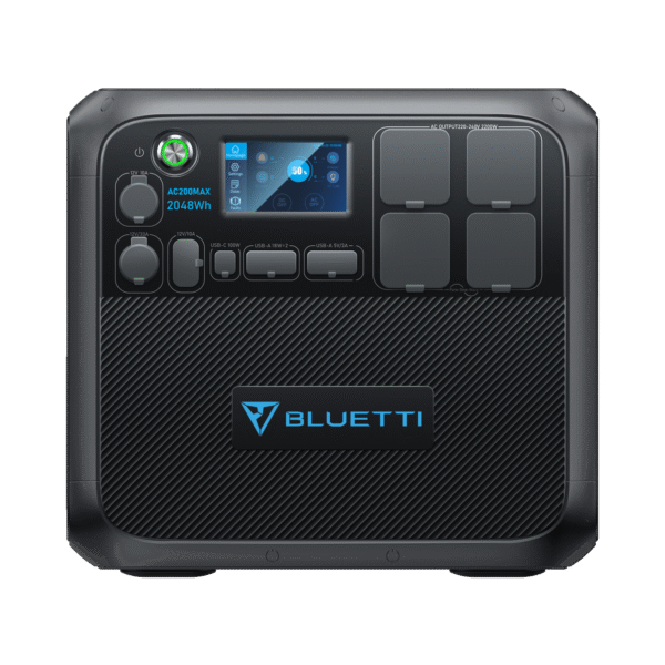 Bluetti Portable Generator 2200W With 350W Solar Panel Included, AC200MAX 2048Wh Solar Generator W/ 4 2200W AC Outlets, Expandable to 8192Wh for Home Backup