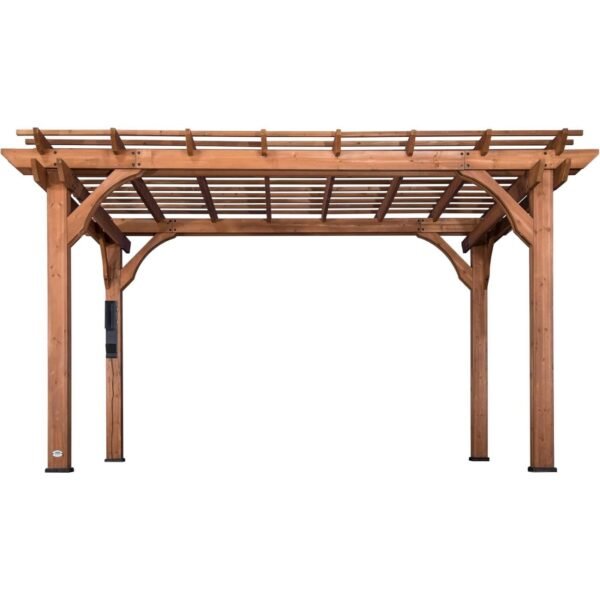 Backyard Discovery 14' X 10' Somerville Pergola W/ Electric - Dark Walnut DIY