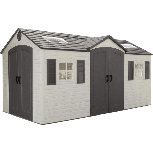 Lifetime 15 Ft. x 8 Ft. High-Density Polyethylene (Plastic) Outdoor Storage Shed with Steel-Reinforced Construction