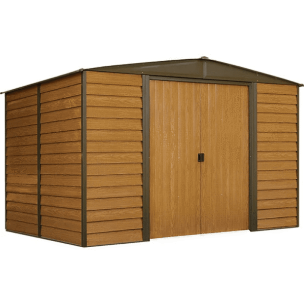 Arrow 10 ft. x 8 ft. Woodridge Shed – Durable Metal Storage with Woodgrain Finish